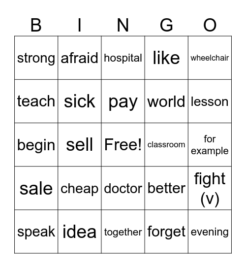 Here and NOW pp.  26, 32, 35 Bingo Card