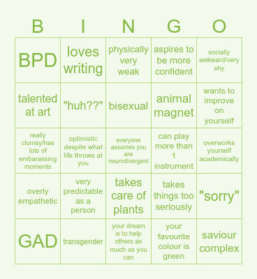 EZRA BINGO Card