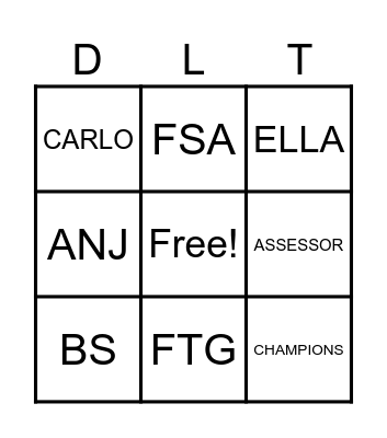 LONDON TEAM Bingo Card