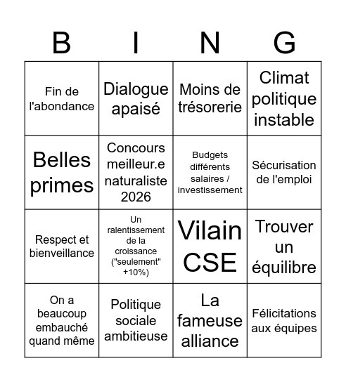 ALLOcution Bingo Card
