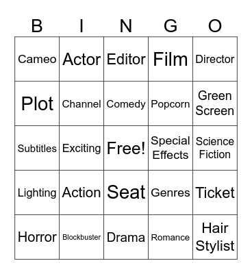 Movies Bingo Card