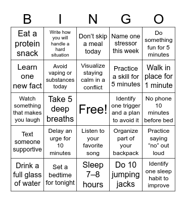 ABC Please Bingo Card