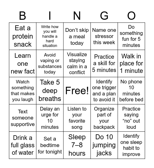 ABC Please Bingo Card