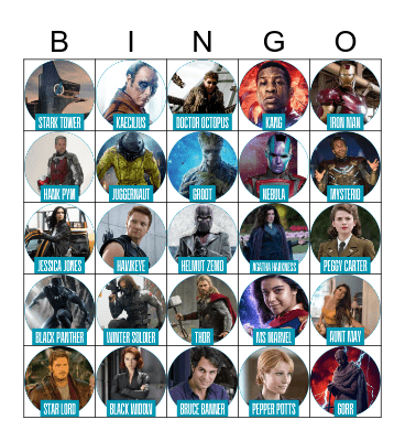 Marvel Bingo Card