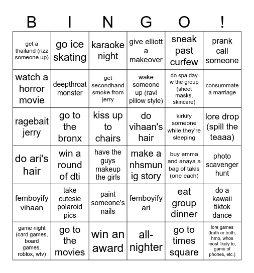 nhsmun bingo Card