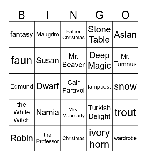 TL, TW, and TW Bingo Card