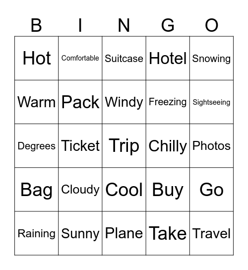 Unit 4 Bingo Card