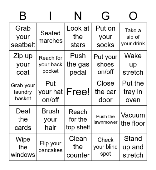 Bingocize Bingo Card