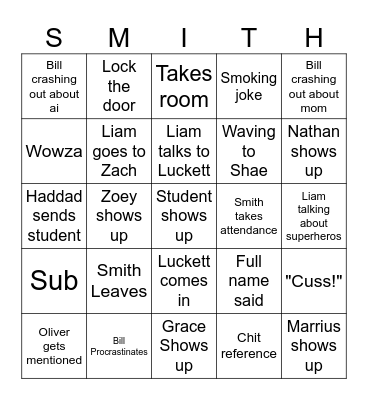 MMA bingo Card