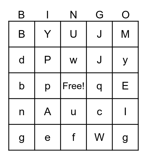 Carver Cougars Bingo Card