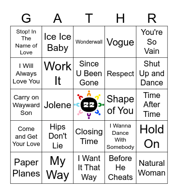 Gather Songs to Sing Along With #2 Bingo Card