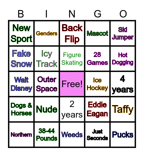 Winter Olympics Fun Facts Bingo Card