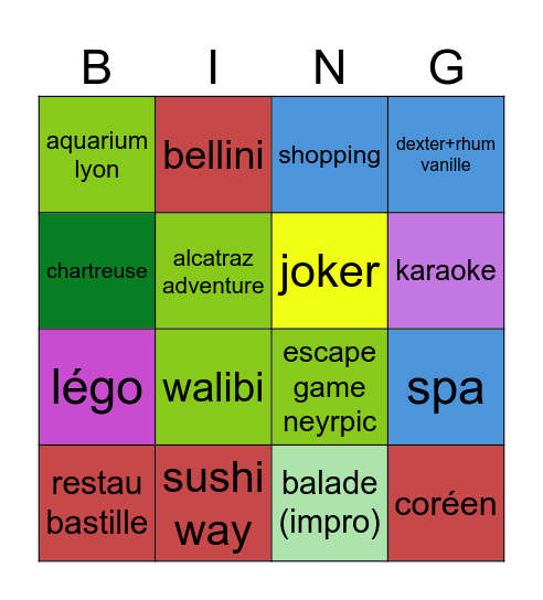 bingo du bonheur Bingo Card