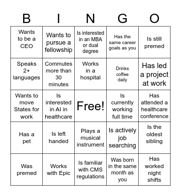 Scrubs and Suits Bingo Card