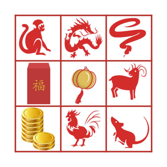 LUNAR NEW YEAR Bingo Card