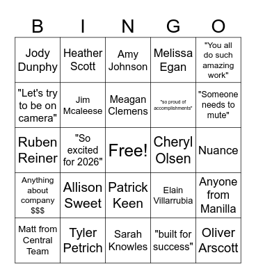 DRIVE Awards Bingo Card