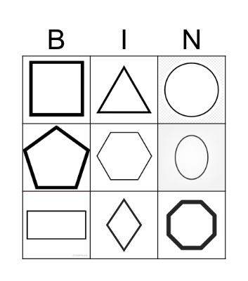 Shapes Bingo Card