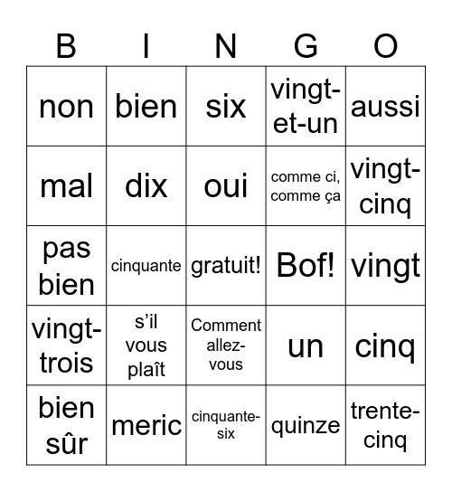 Joseph Luisi Bingo Card