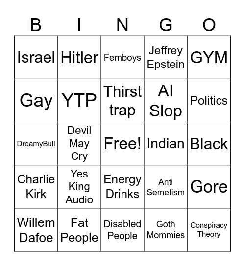Instagram Bingo Card
