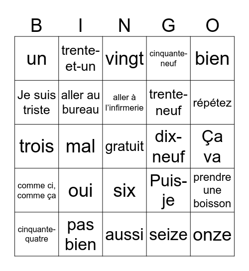Ket Buteau Bingo Card