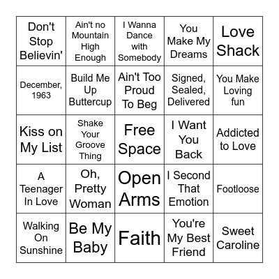 Cupid's Songo 💘 Bingo Card