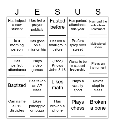 Get to know Bingo Card
