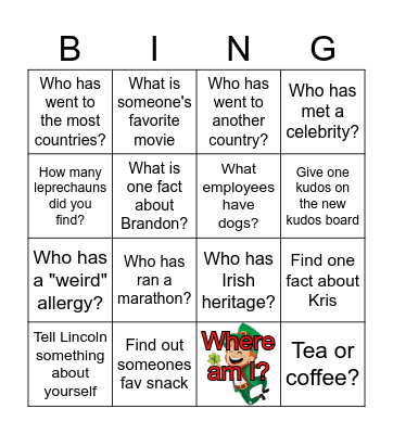 March/April Bingo Card