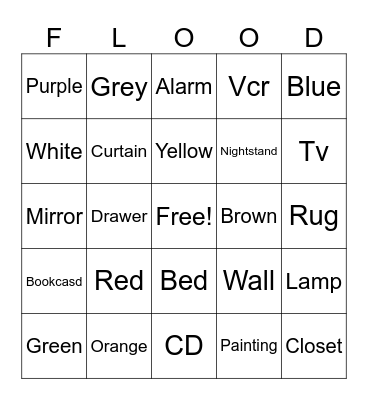 Flood the school Bingo Card