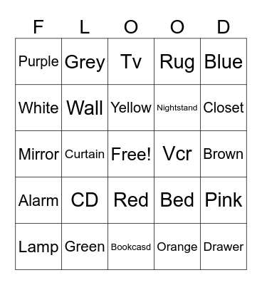 Flood the school Bingo Card