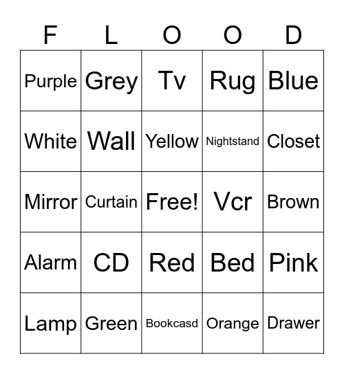 Flood the school Bingo Card