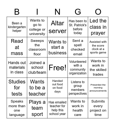 Leadership Bingo Card