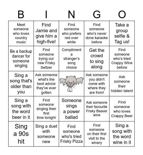 Frisky Social Bingo Card
