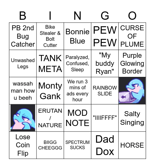 SALTY DOLPHIN BINGO Card