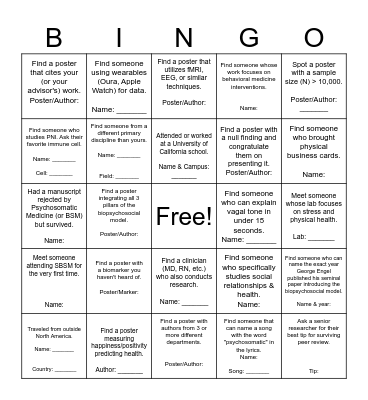 SBSM HUMAN BINGO 2026 Bingo Card