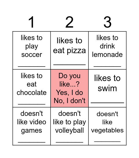 BINGO GAME Bingo Card