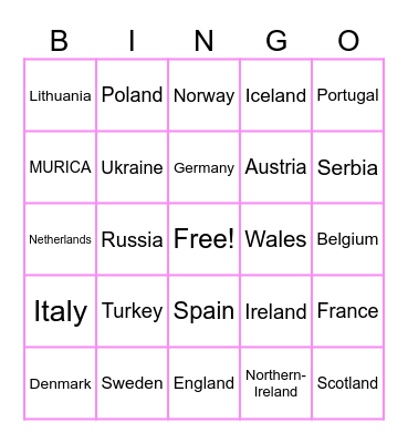 Where Are You From Bingo Card