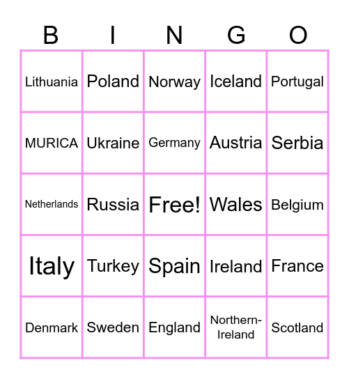 Where Are You From Bingo Card