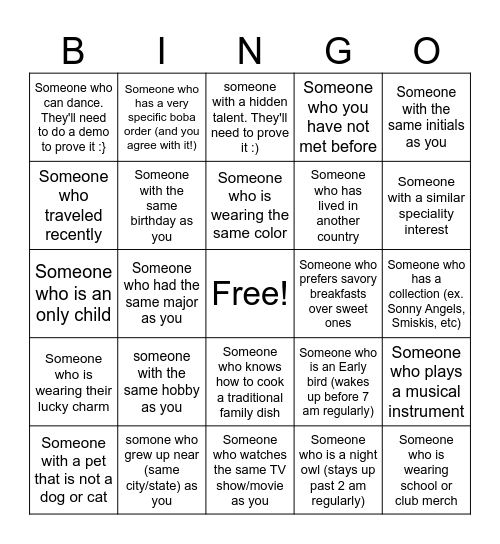 APAMSA X VHIO Mixer Bingo Card