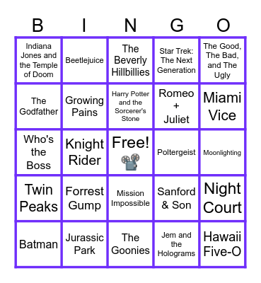 MUSIC BINGO at the Ann Arbor Eagles!  🍿Movies and TV #2!📺 Bingo Card