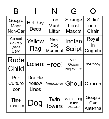 Shopping Bingo Card