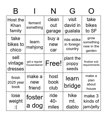 2026 Bingo Card