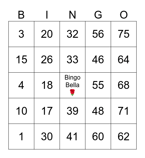 Bingo Bella 🌹 Bingo Card