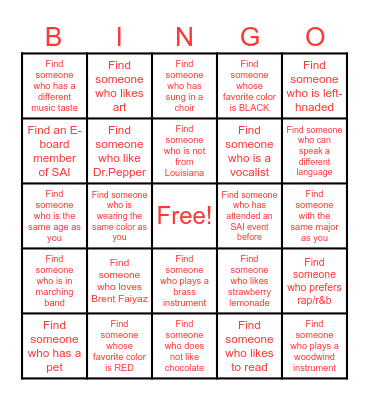 Find Someone Who: Rose Edition Bingo Card