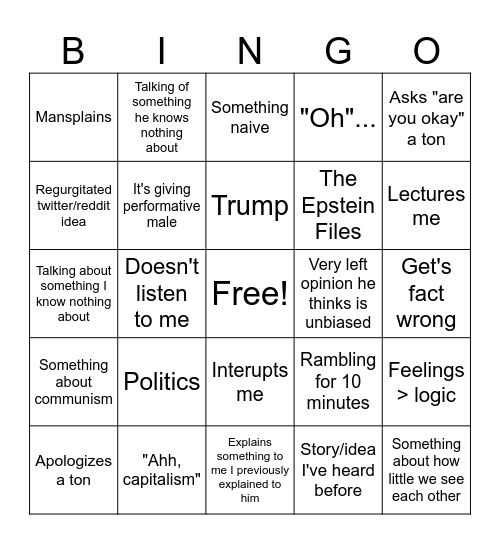 :) Bingo Card