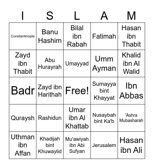 Heroes of The Blessed Generation Bingo Card