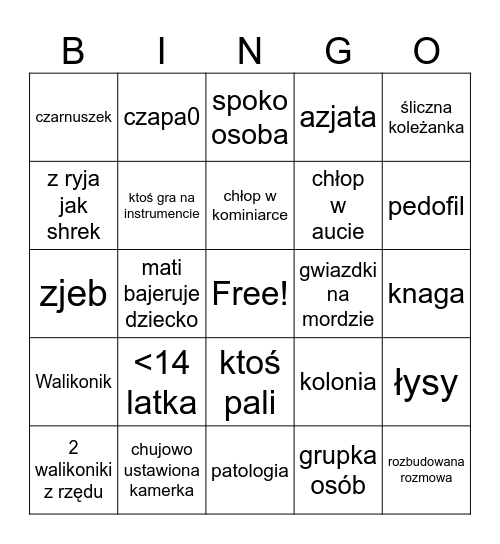 Paszkin omegle Bingo Card