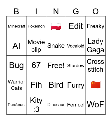 FYP Bingo Card