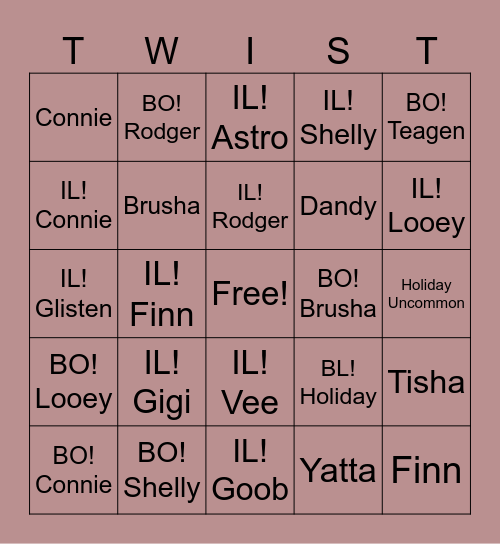 ULTIMATE Twisted Bingo Card