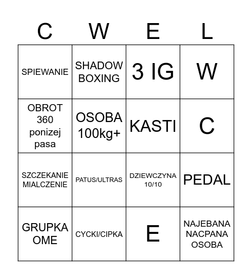 OMETV CWELA Bingo Card