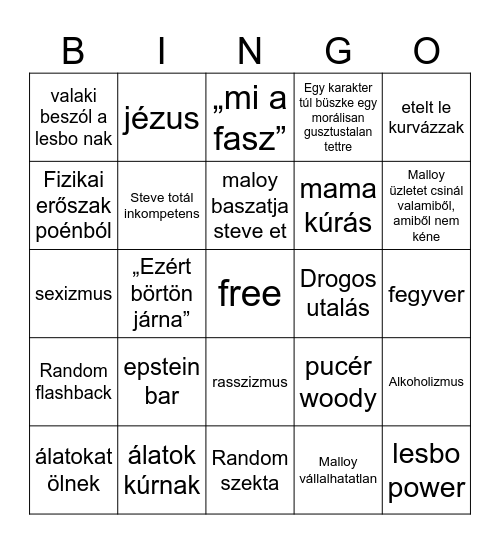 Brickleberry bingo kurva Bingo Card